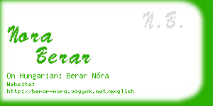 nora berar business card